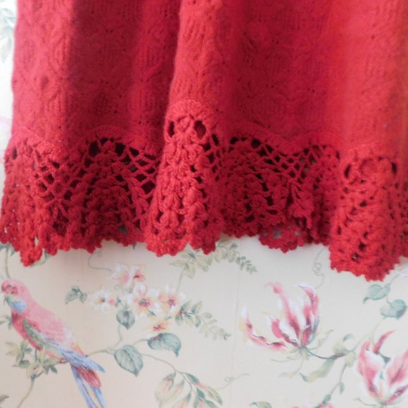 🌳🍃 Anthropologie Feather Bone Oda Red Sweater Dress 🌳🍃 - Picture 5 of 15